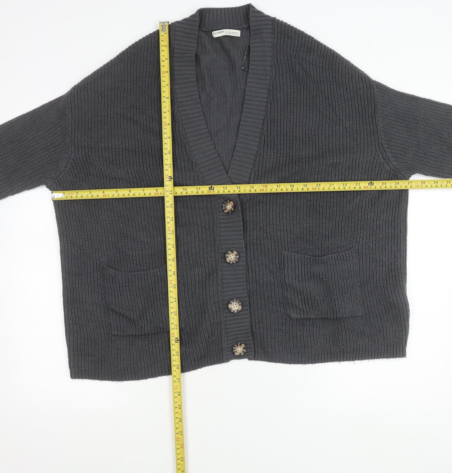 Womens UK Size XS Pull&Bear Grey Cardigan Jumper