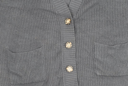 Womens UK Size XS Pull&Bear Grey Cardigan Jumper