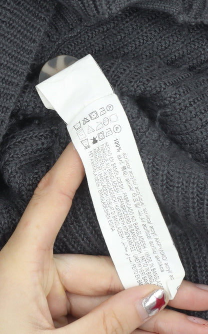 Womens UK Size XS Pull&Bear Grey Cardigan Jumper