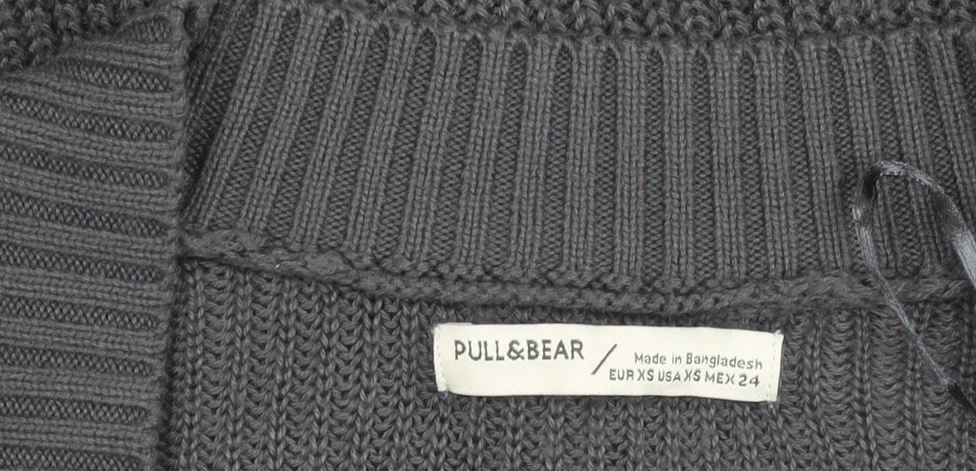 Womens UK Size XS Pull&Bear Grey Cardigan Jumper