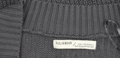 Womens UK Size XS Pull&Bear Grey Cardigan Jumper