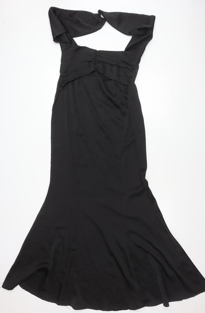 PrettyLittleThing Womens Black Halter A-Line Dress Size 12