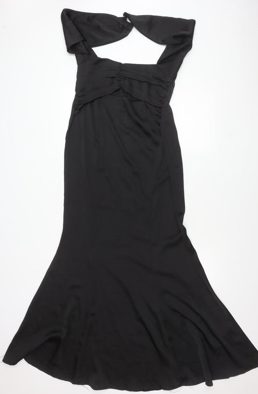 PrettyLittleThing Womens Black Halter A-Line Dress Size 12