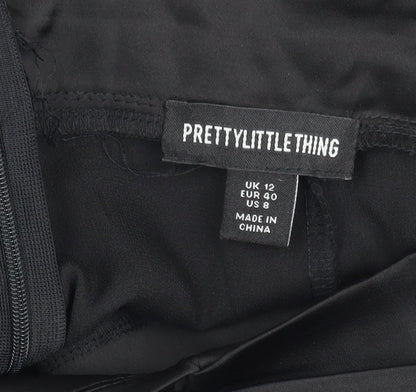 PrettyLittleThing Womens Black Halter A-Line Dress Size 12