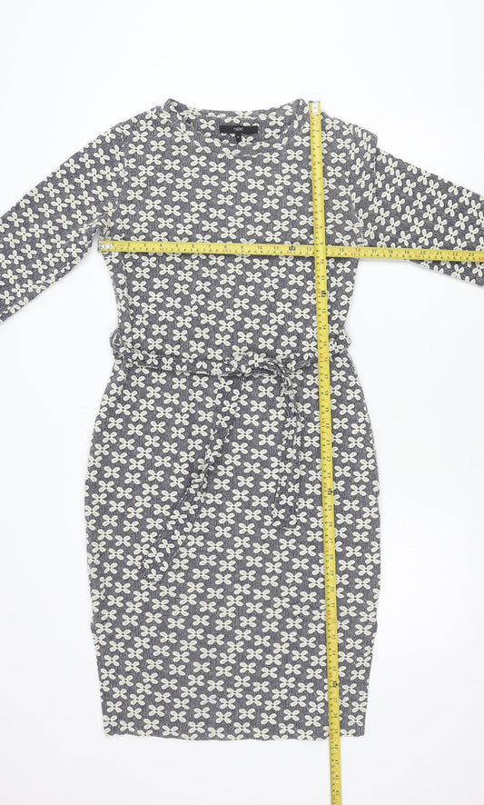 Next Women’s Blue Floral Shift Dress Size 12 Knee Length 3/4 Sleeve