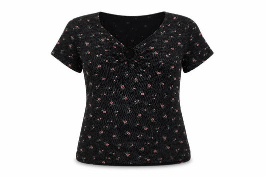 Womens UK Size 14 Dorothy Perkins Black Basic T-Shirt