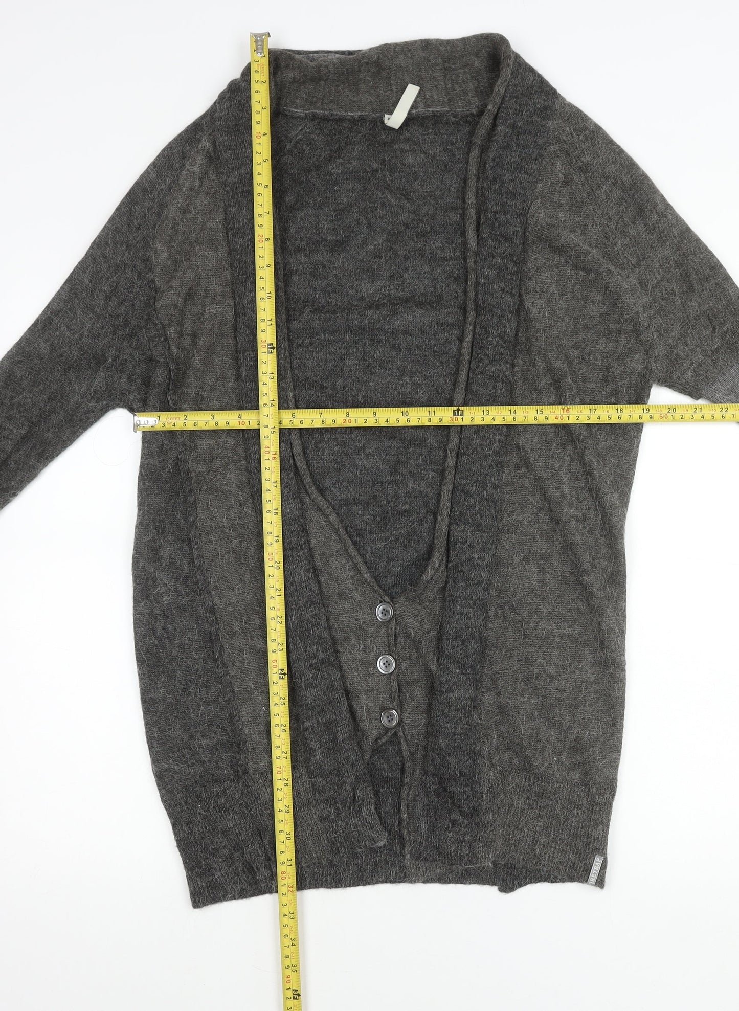 Womens UK Size M Firetrap Grey Cardigan Jumper