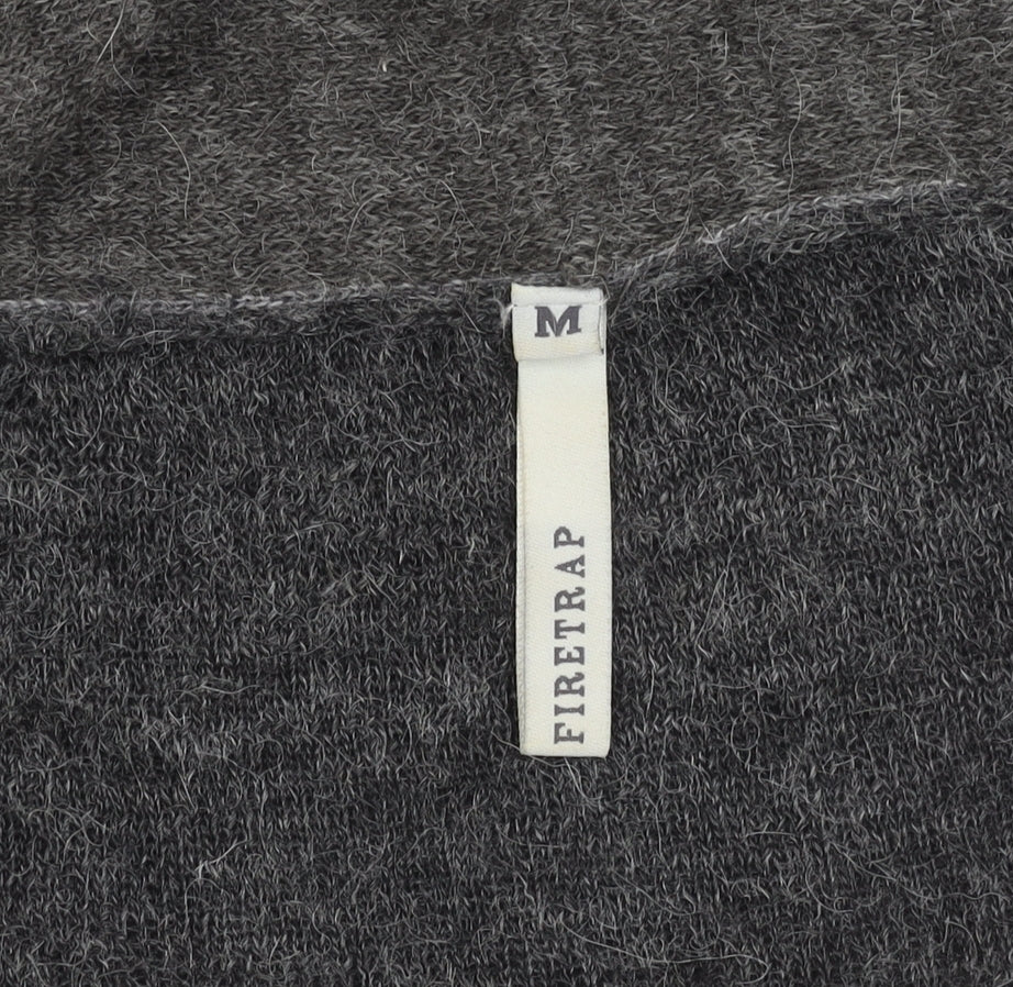 Womens UK Size M Firetrap Grey Cardigan Jumper