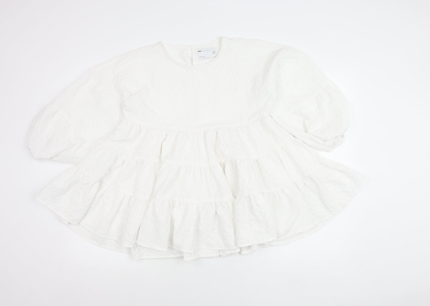 Womens UK Size 6 ASOS Design White Tunic Blouse