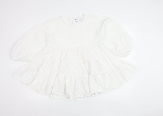 Womens UK Size 6 ASOS Design White Tunic Blouse