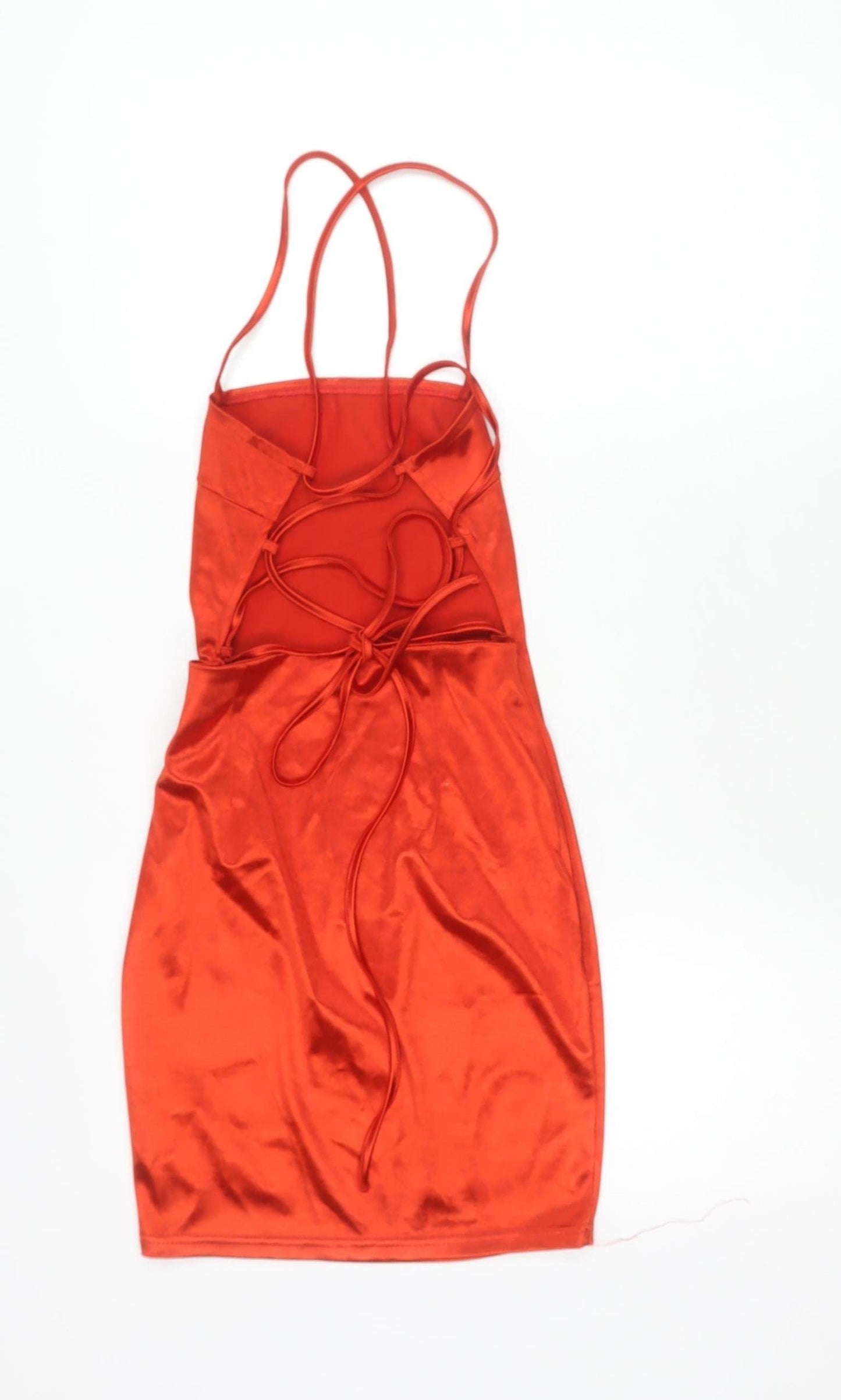 Boohoo Women’s Red Bodycon Strappy Mini Dress Size 8