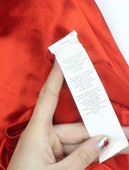 Boohoo Women’s Red Bodycon Strappy Mini Dress Size 8