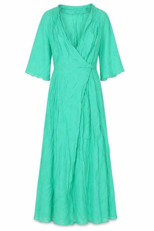 Liquorish Women’s Green Size 8 Maxi Dress Kimono Sleeve Belted