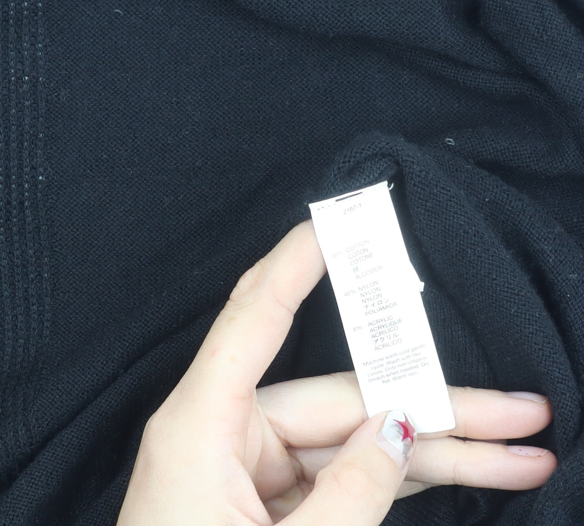 Gap Womens Black Cotton Blend Long Sleeve Cardigan UK S