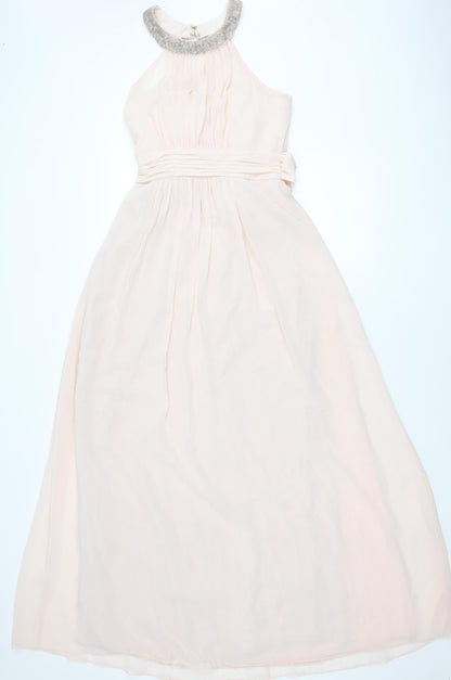 Phase Eight Women’s Pink Beaded Halter Maxi Dress Size 12