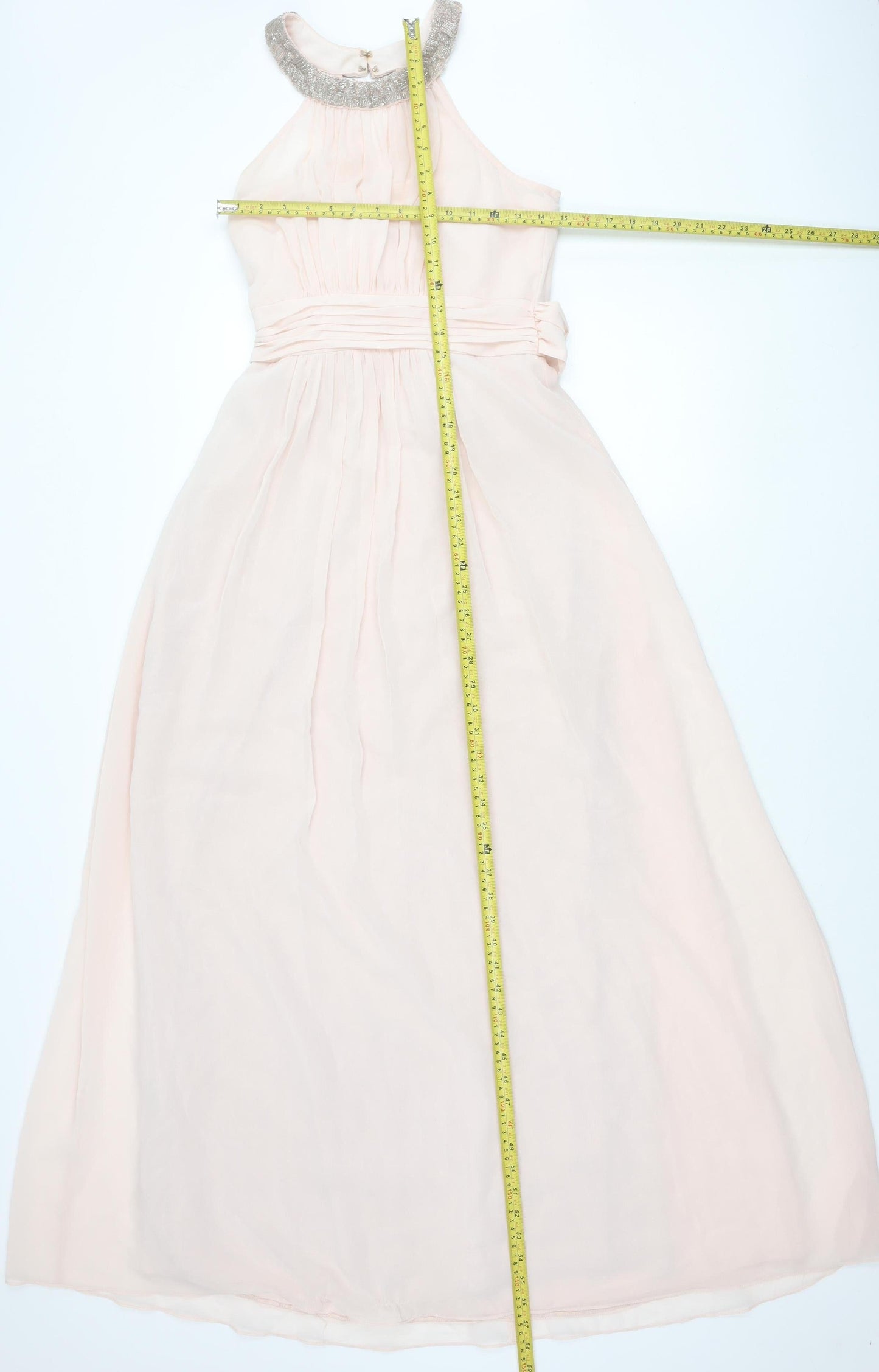 Phase Eight Women’s Pink Beaded Halter Maxi Dress Size 12