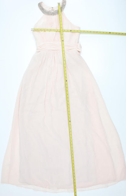 Phase Eight Women’s Pink Beaded Halter Maxi Dress Size 12