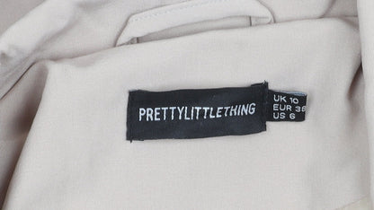 Womens UK Size 10 PRETTYLITTLETHING Beige Trench Coat