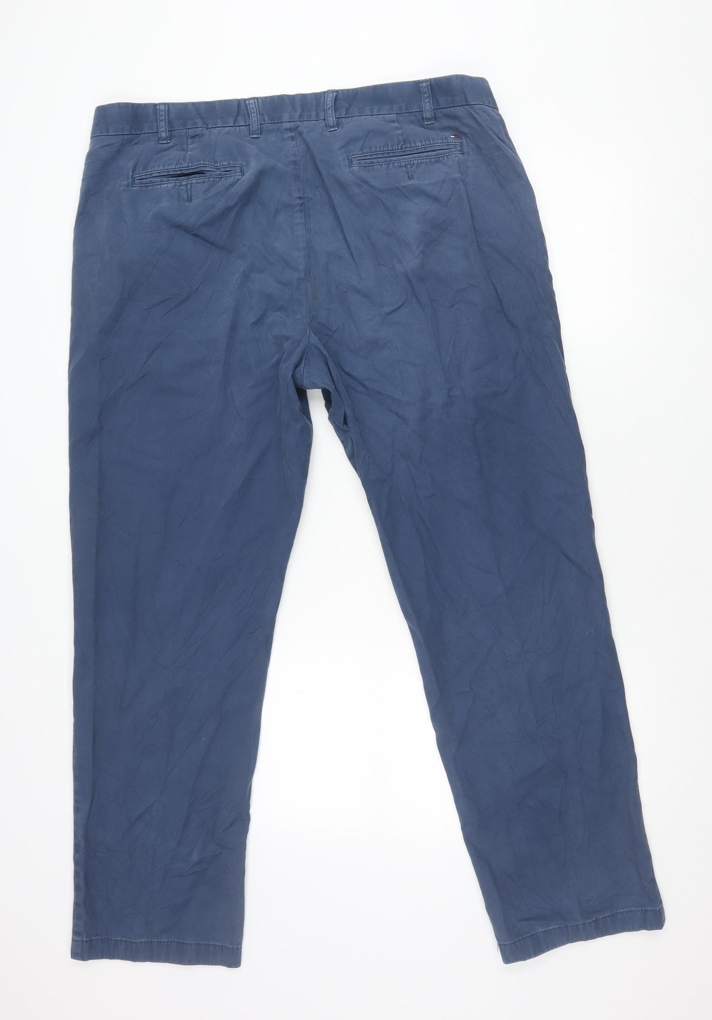 Tommy Hilfiger Men’s Blue Chino Trousers Size 40/32 Cotton Straight Fit
