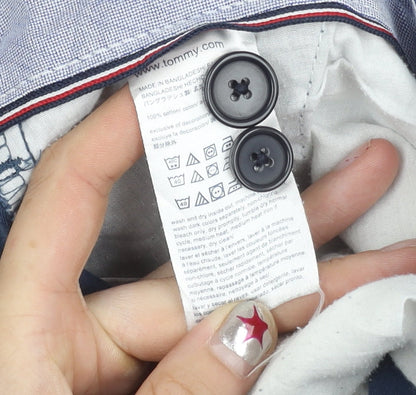 Tommy Hilfiger Men’s Blue Chino Trousers Size 40/32 Cotton Straight Fit