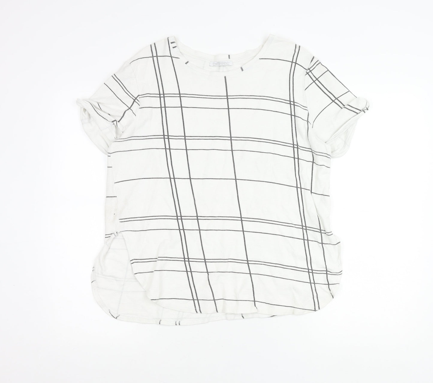 Womens UK Size 12 Zara White Basic T-Shirt