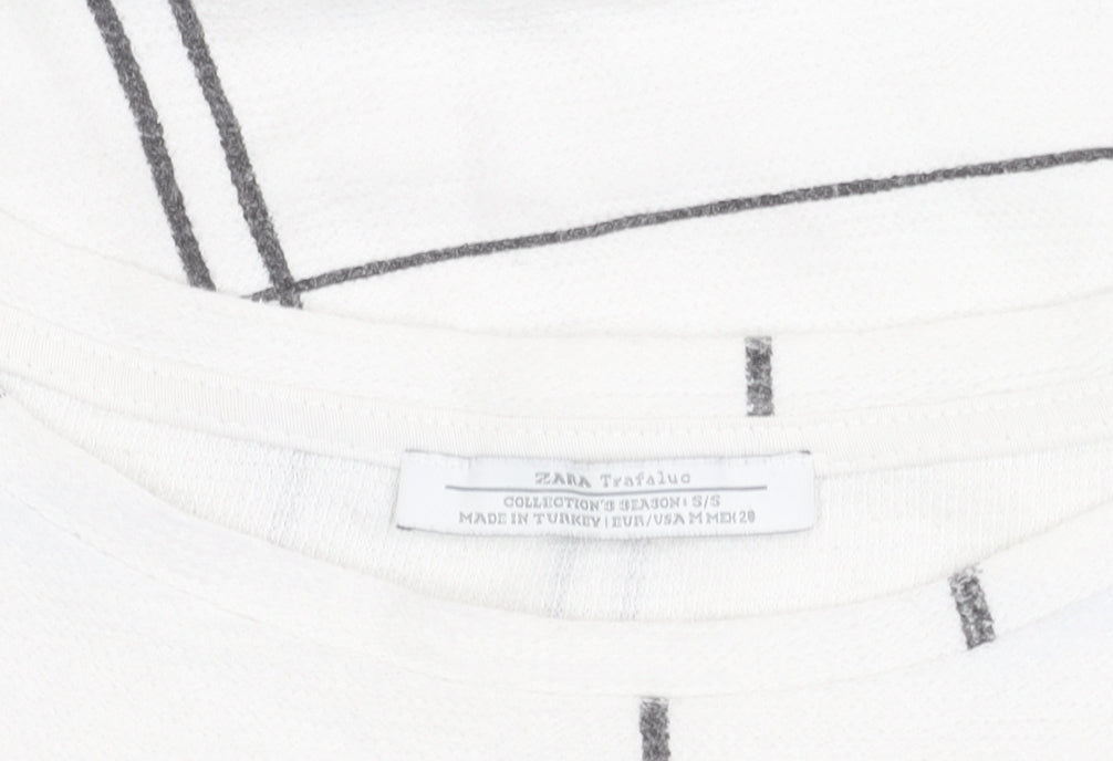 Womens UK Size 12 Zara White Basic T-Shirt