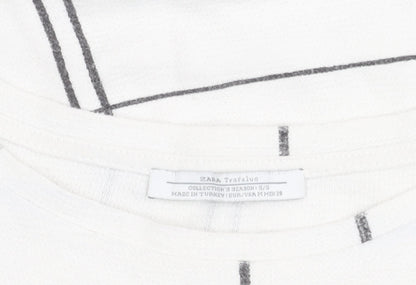 Womens UK Size 12 Zara White Basic T-Shirt