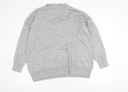 Gant Womens Grey V-Neck Wool Pullover Jumper XL