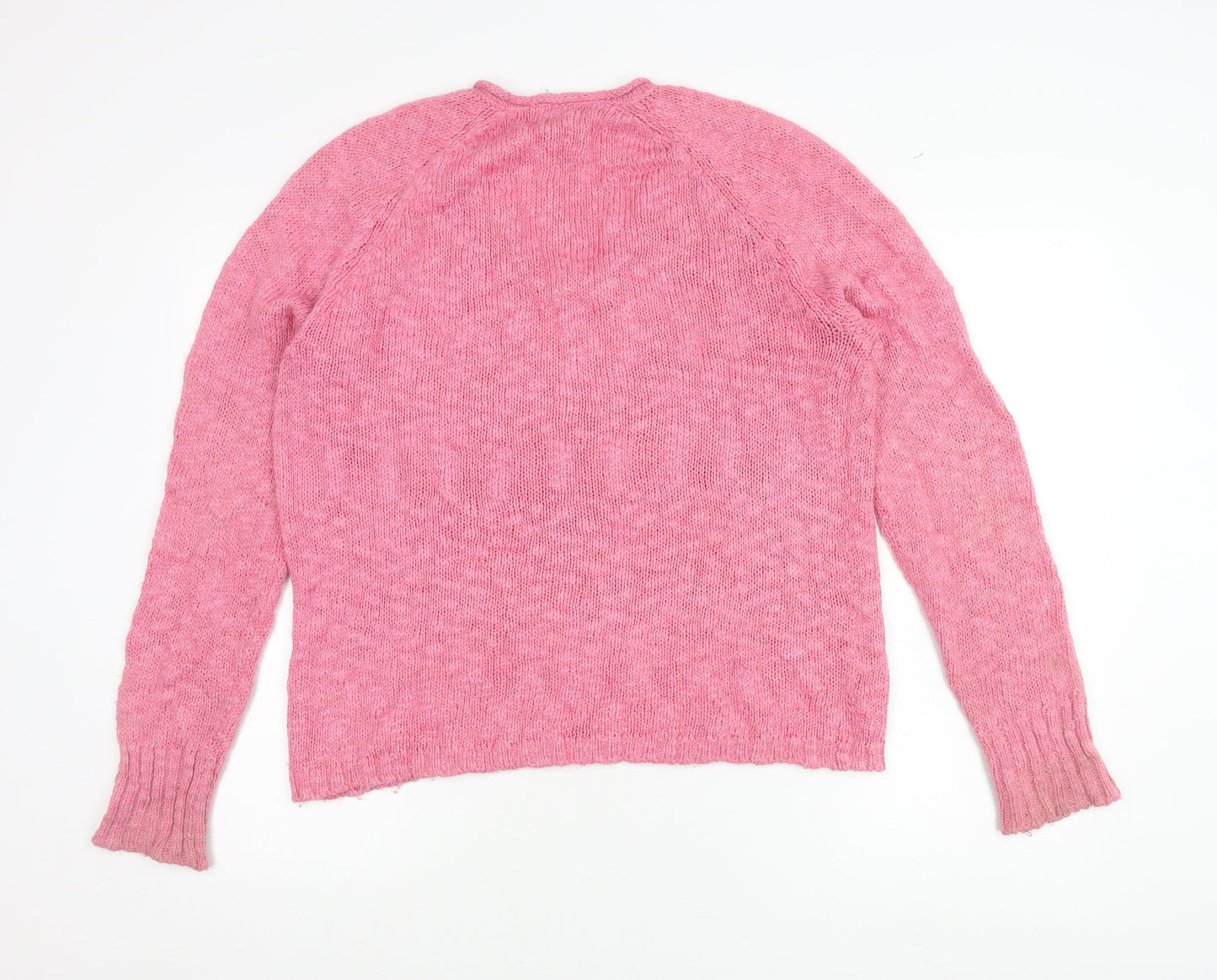 Chaps Women’s Pink XL V-Neck Knit Pullover Jumper Long Sleeve