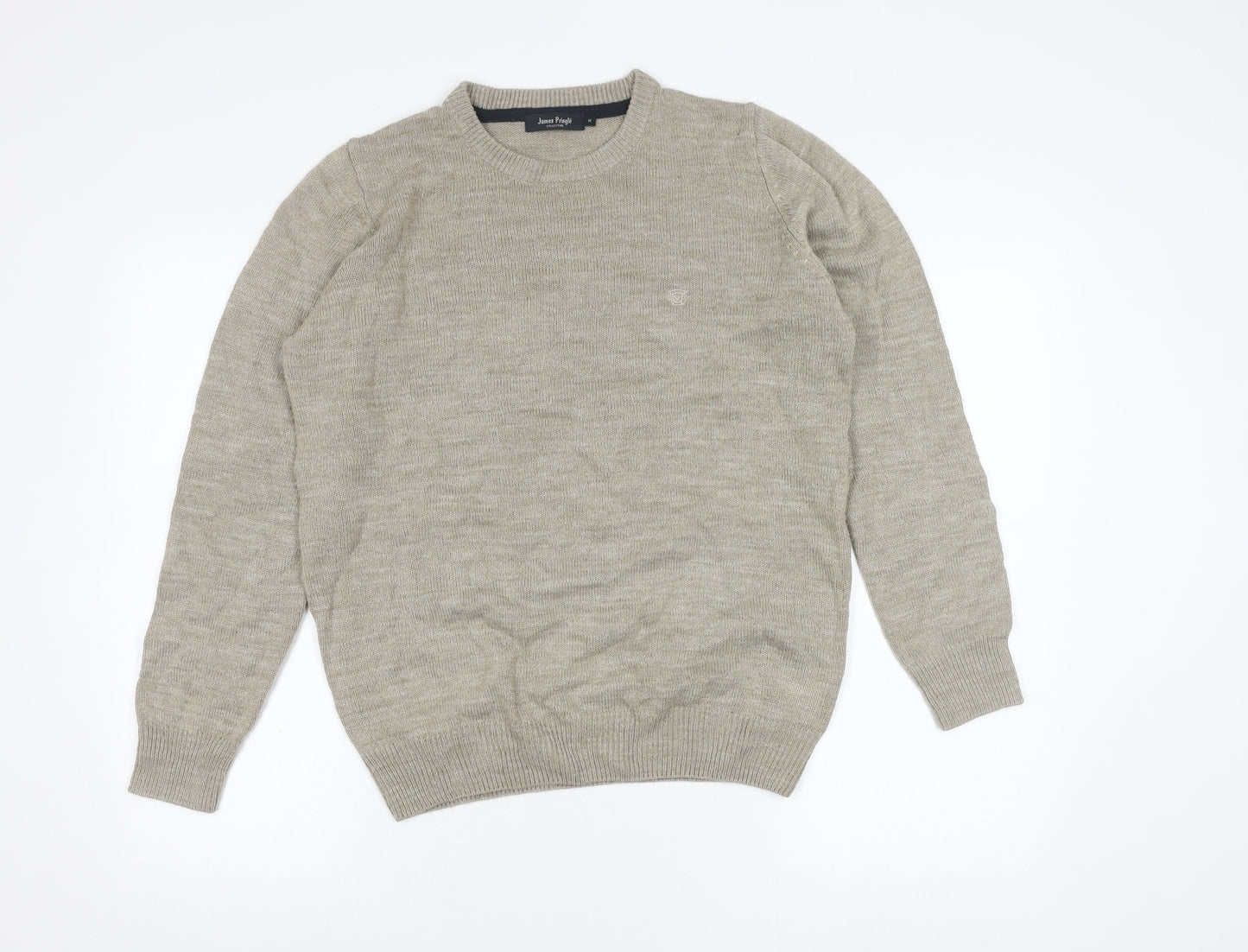 James Pringle Men’s Beige Acrylic Knit Pullover Jumper M