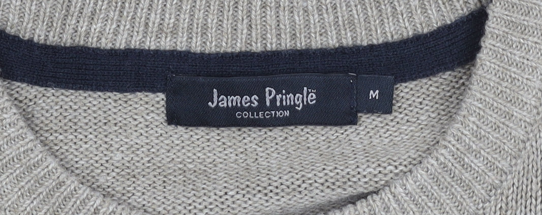 James Pringle Men’s Beige Acrylic Knit Pullover Jumper M