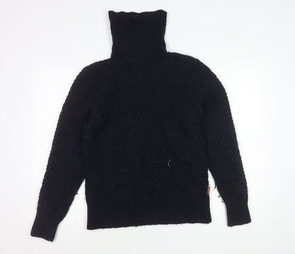 FatFace Mens Blue Wool Blend Roll Neck Jumper Size S Casual Knit