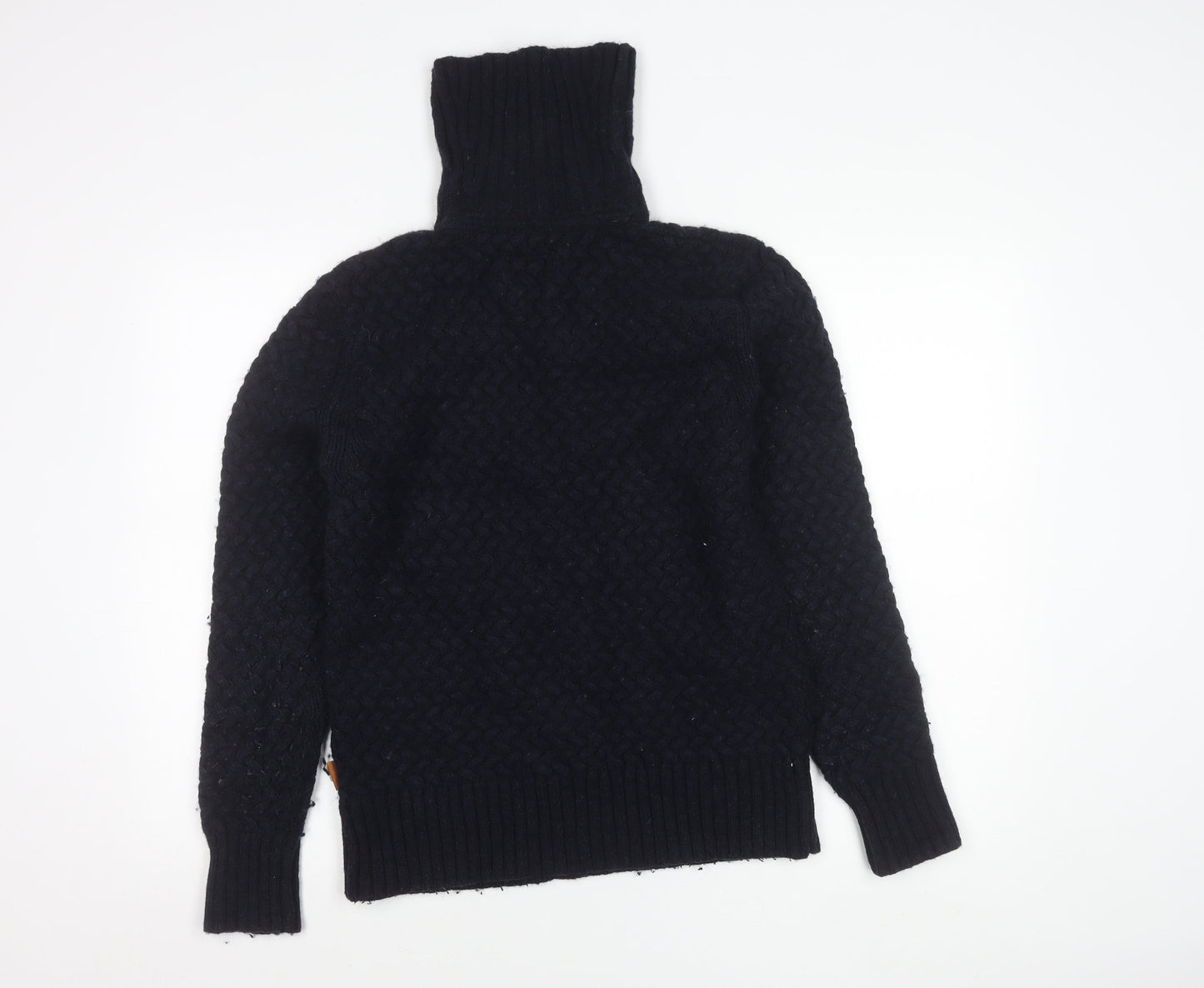 FatFace Mens Blue Wool Blend Roll Neck Jumper Size S Casual Knit