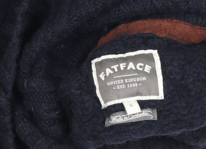 FatFace Mens Blue Wool Blend Roll Neck Jumper Size S Casual Knit