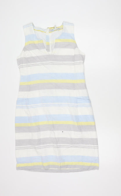 Joules Women’s Multicoloured Stripe Shift Dress UK 10 Sleeveless