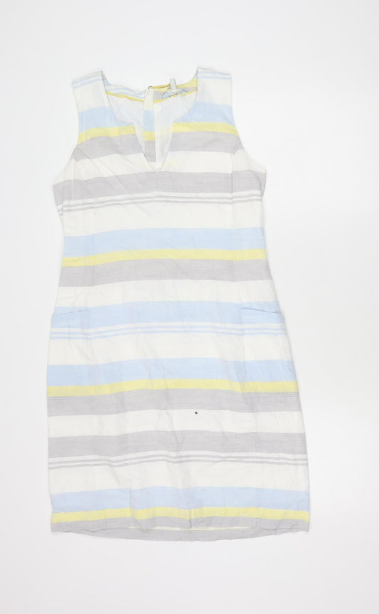 Joules Women’s Multicoloured Stripe Shift Dress UK 10 Sleeveless