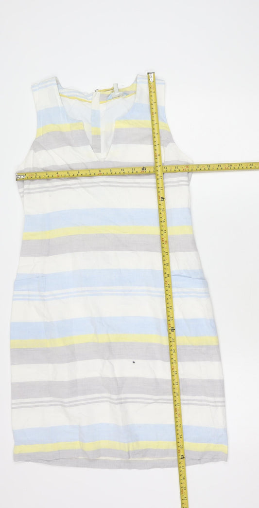 Joules Women’s Multicoloured Stripe Shift Dress UK 10 Sleeveless