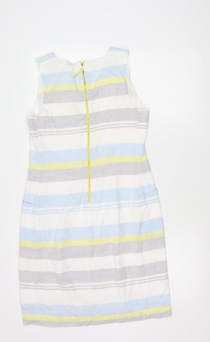 Joules Women’s Multicoloured Stripe Shift Dress UK 10 Sleeveless