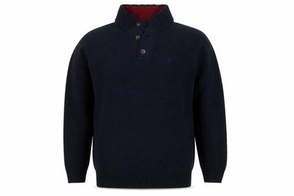 Mens UK Size L Pierre Cardin Blue Henley Jumper
