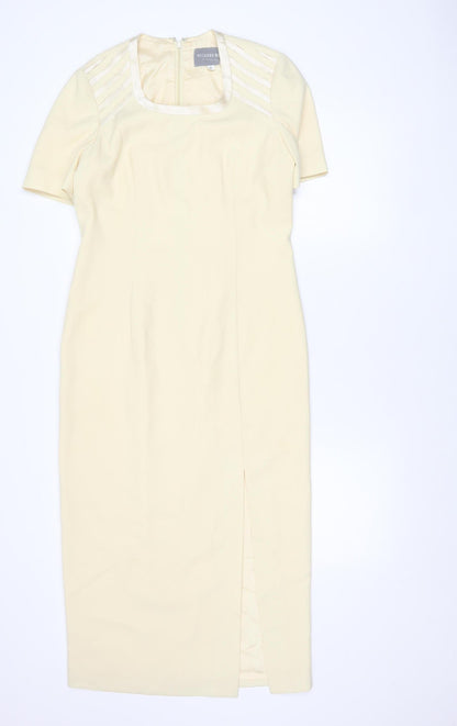 Ronald Joyce Women Ivory Sheath Dress Size 12 Wedding Occasion