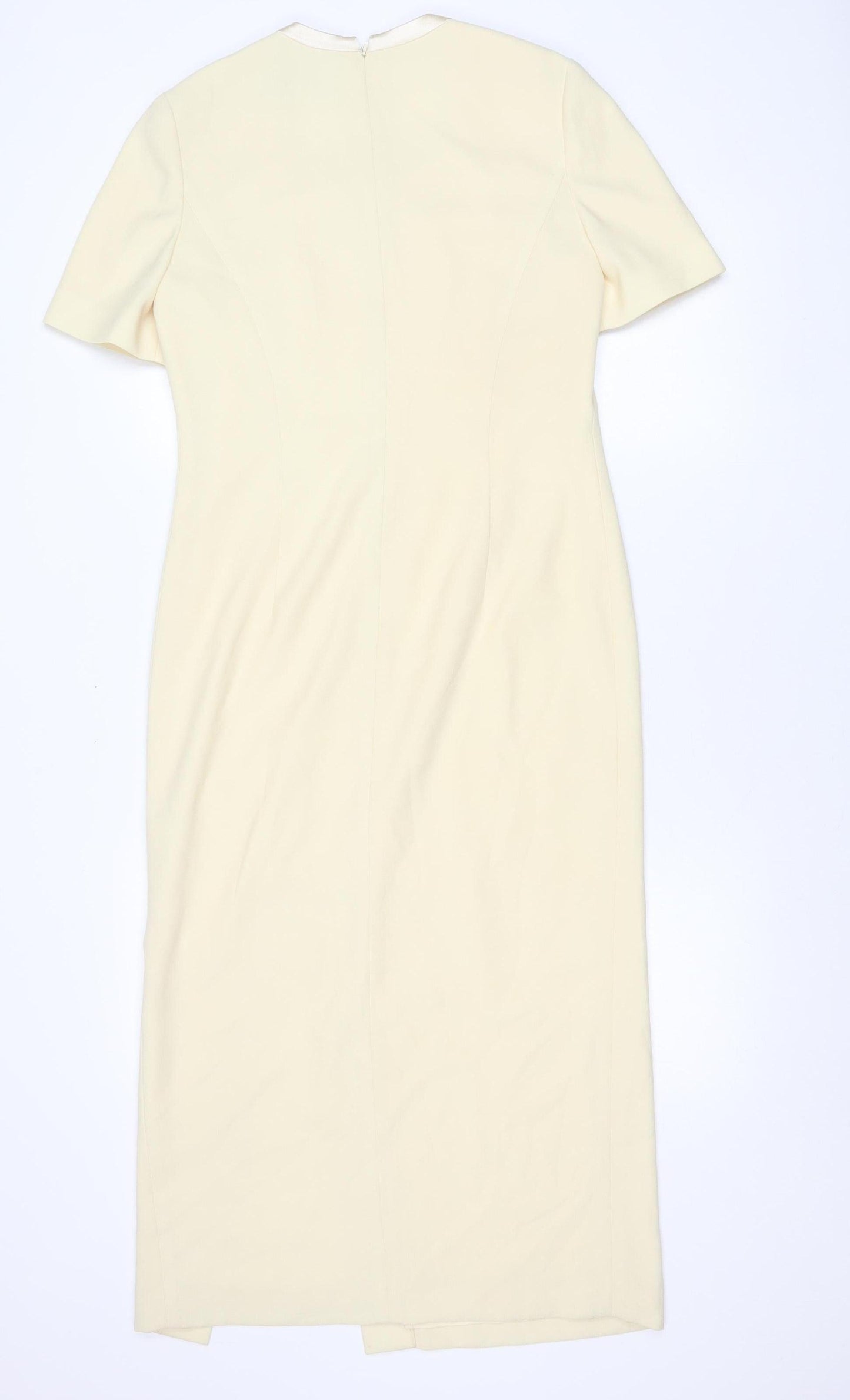 Ronald Joyce Women Ivory Sheath Dress Size 12 Wedding Occasion