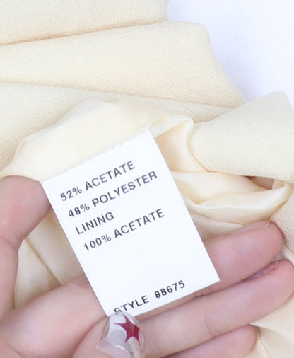 Ronald Joyce Women Ivory Sheath Dress Size 12 Wedding Occasion