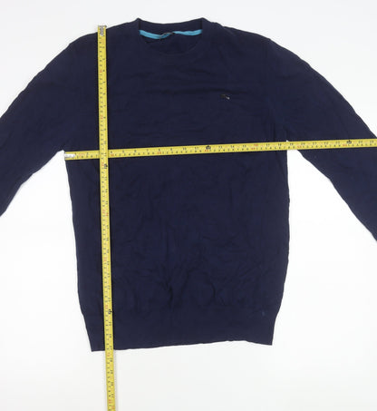 Diesel Mens Blue Slim Fit Crew Neck Cotton Jumper Size S