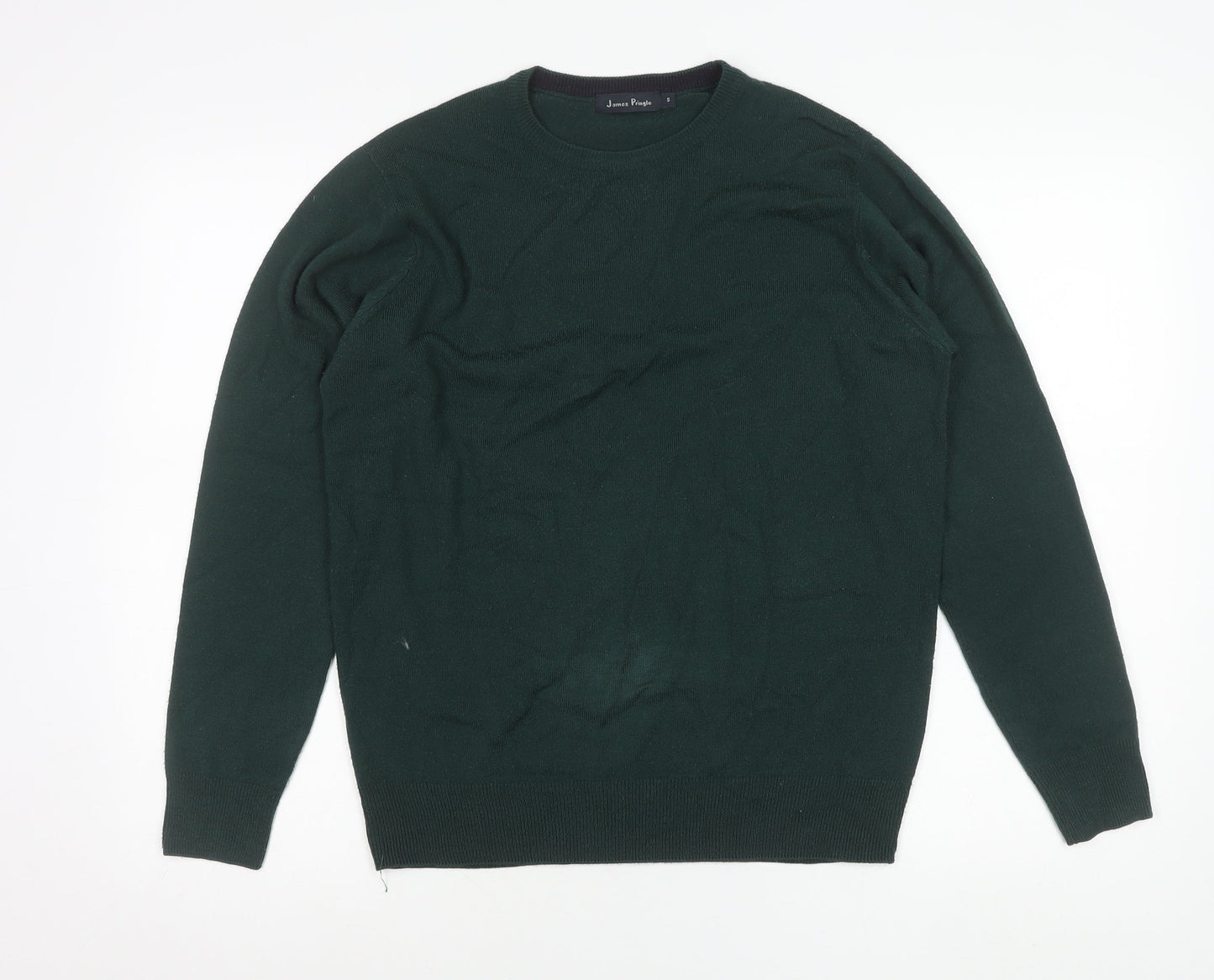 James Pringle Men’s Green Acrylic Crew Neck Pullover Jumper Size S