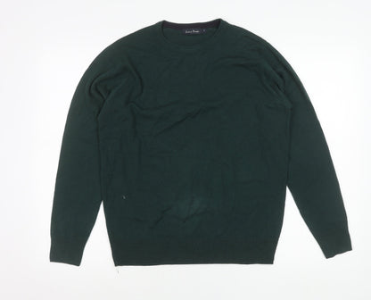 James Pringle Men’s Green Acrylic Crew Neck Pullover Jumper Size S