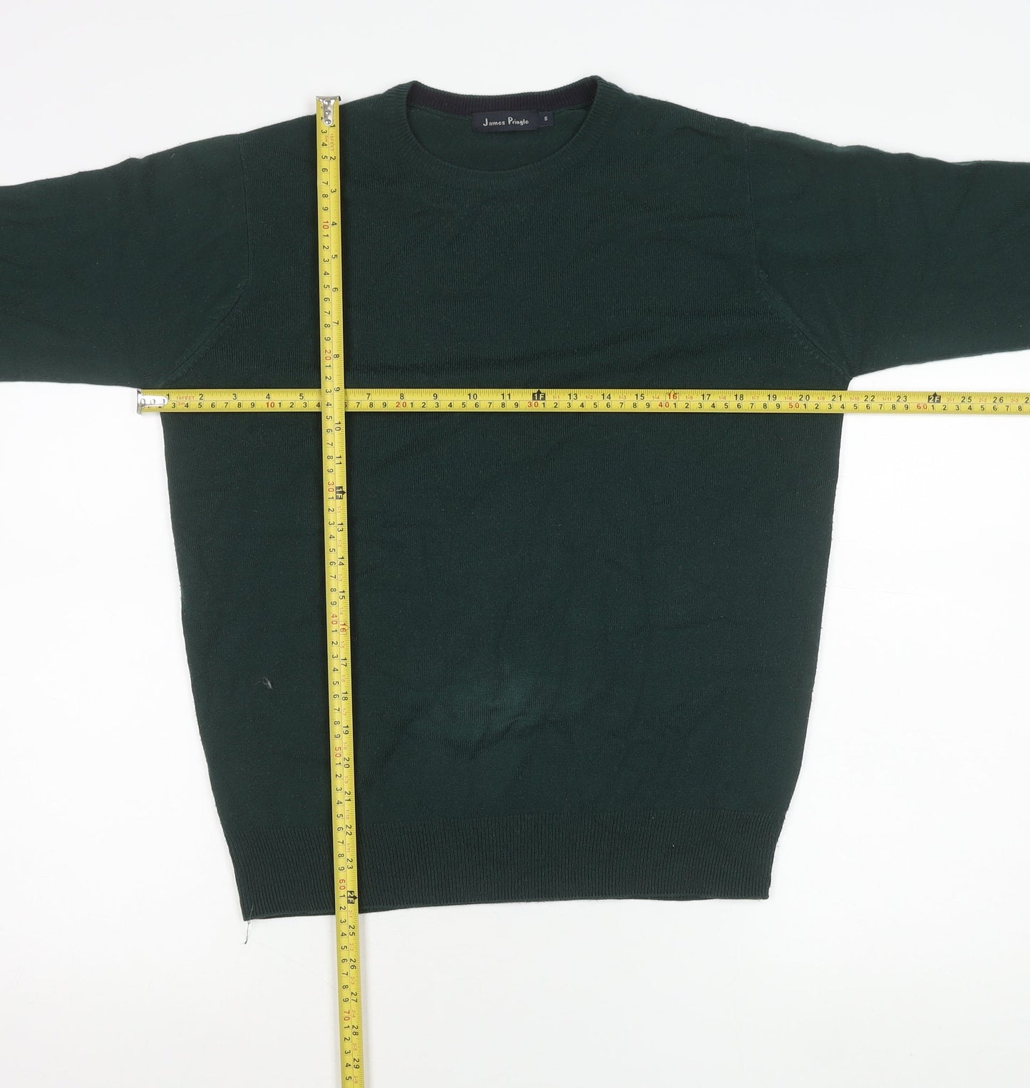 James Pringle Men’s Green Acrylic Crew Neck Pullover Jumper Size S