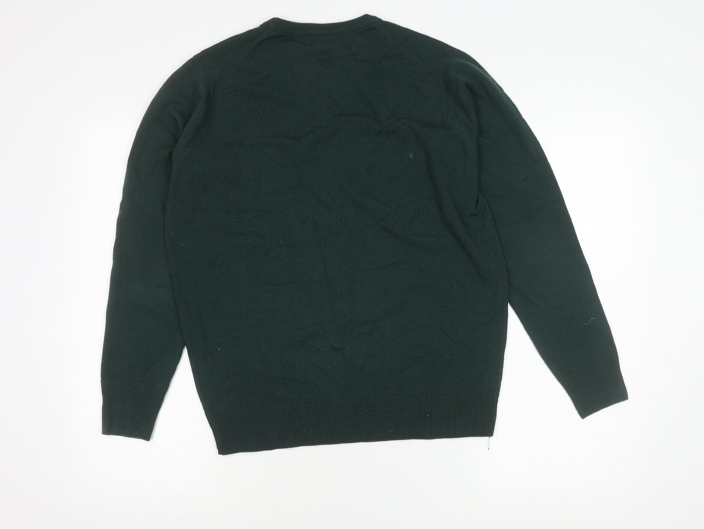 James Pringle Men’s Green Acrylic Crew Neck Pullover Jumper Size S