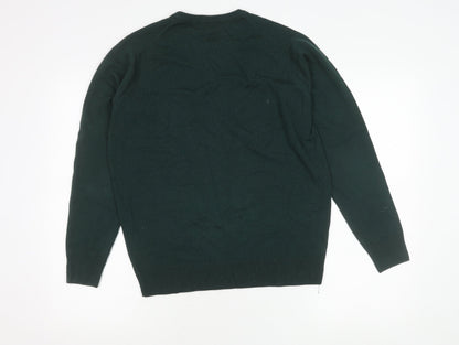 James Pringle Men’s Green Acrylic Crew Neck Pullover Jumper Size S