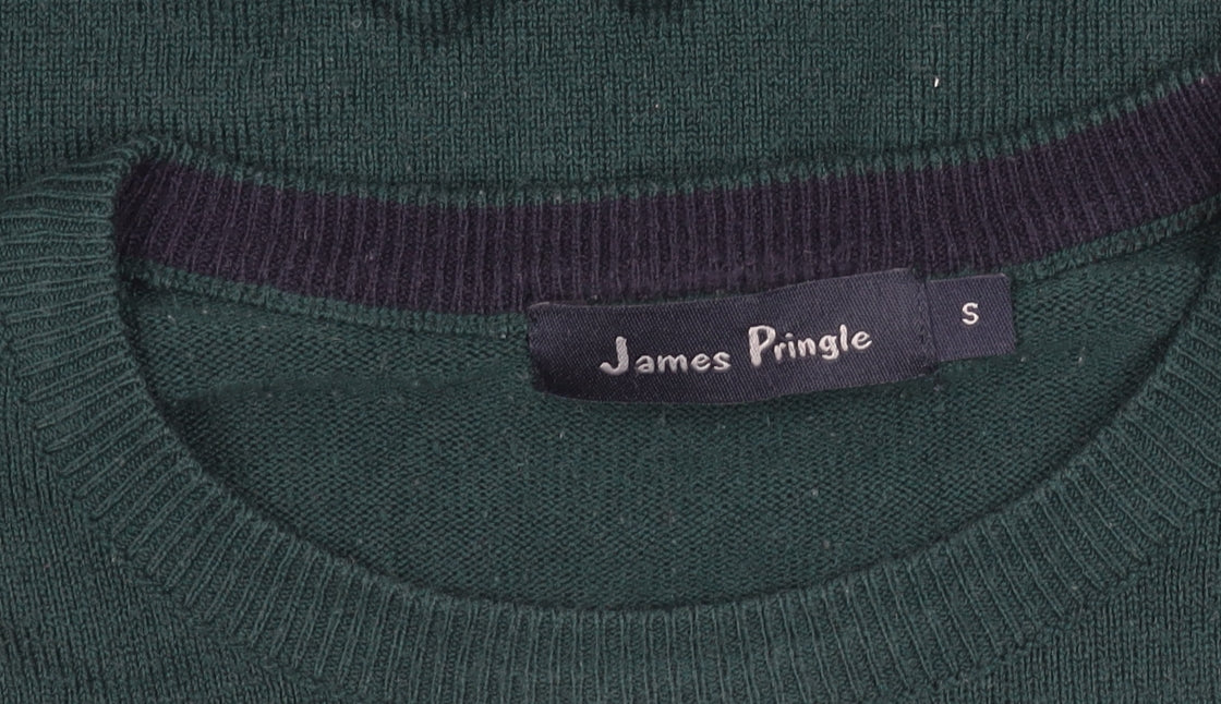 James Pringle Men’s Green Acrylic Crew Neck Pullover Jumper Size S