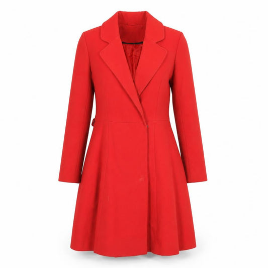 Womens UK Size 8 Miss Selfridge Red Overcoat